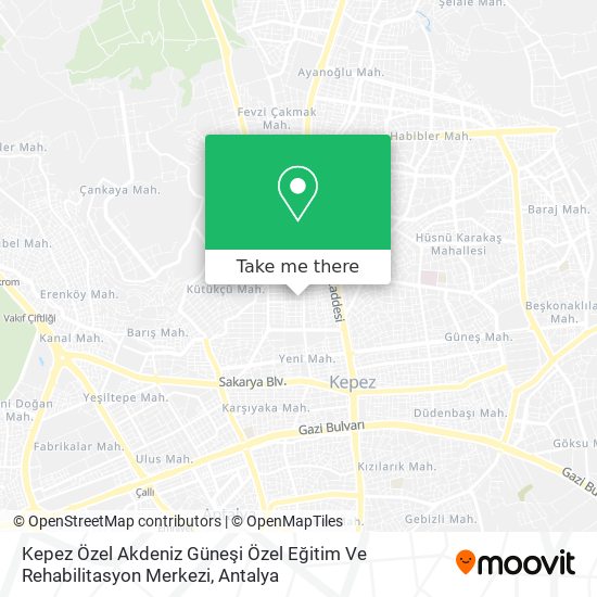 Kepez Özel Akdeniz Güneşi Özel Eğitim Ve Rehabilitasyon Merkezi map