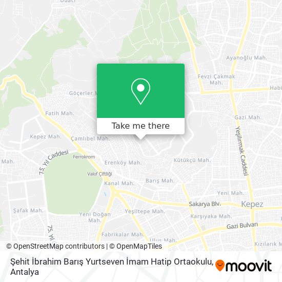 Şehit İbrahim Barış Yurtseven İmam Hatip Ortaokulu map