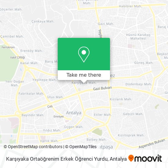 Karşıyaka Ortaöğrenim Erkek Öğrenci Yurdu map