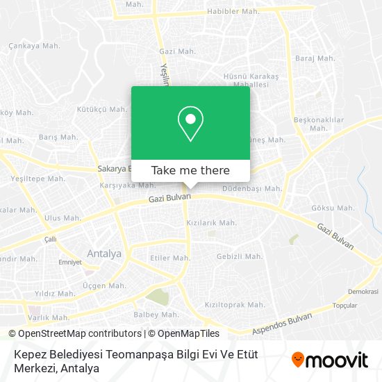 Kepez Belediyesi Teomanpaşa Bilgi Evi Ve Etüt Merkezi map