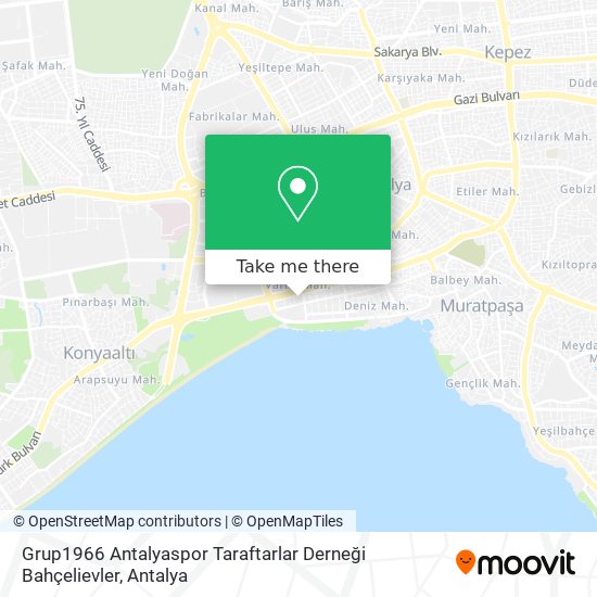 Grup1966 Antalyaspor Taraftarlar Derneği Bahçelievler map