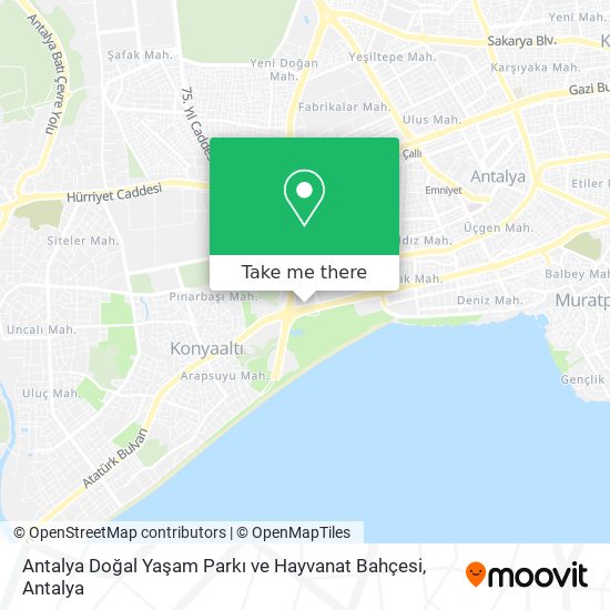 Antalya Doğal Yaşam Parkı ve Hayvanat Bahçesi map