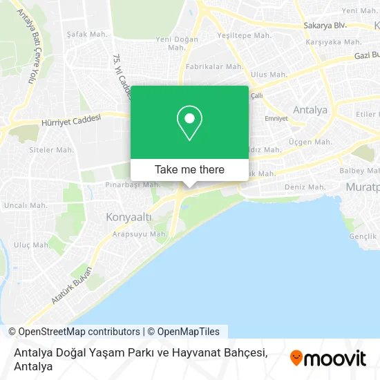 Antalya Doğal Yaşam Parkı ve Hayvanat Bahçesi map