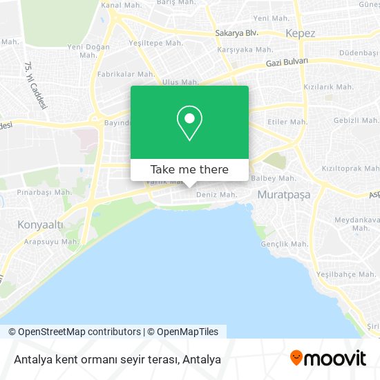 Antalya kent ormanı seyir terası map