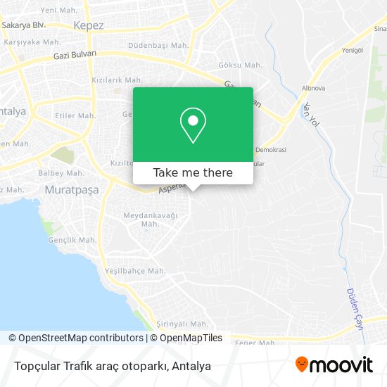 Topçular Trafik araç otoparkı map