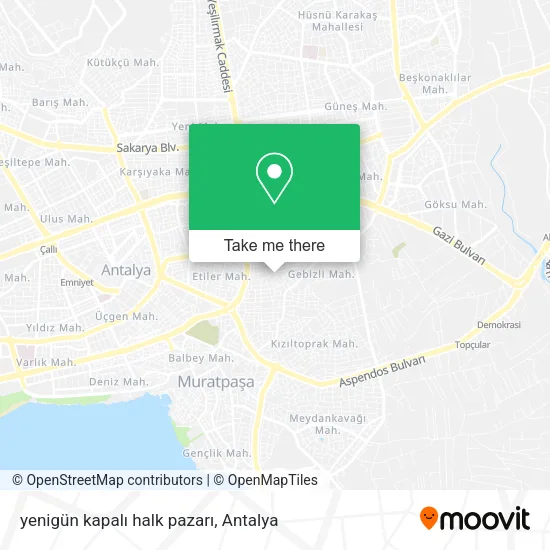 yenigün kapalı halk pazarı map