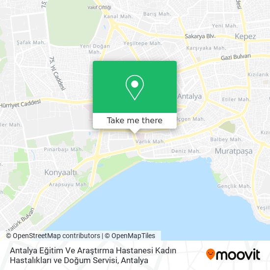 Antalya Eğitim Ve Araştırma Hastanesi Kadın Hastalıkları ve Doğum Servisi map
