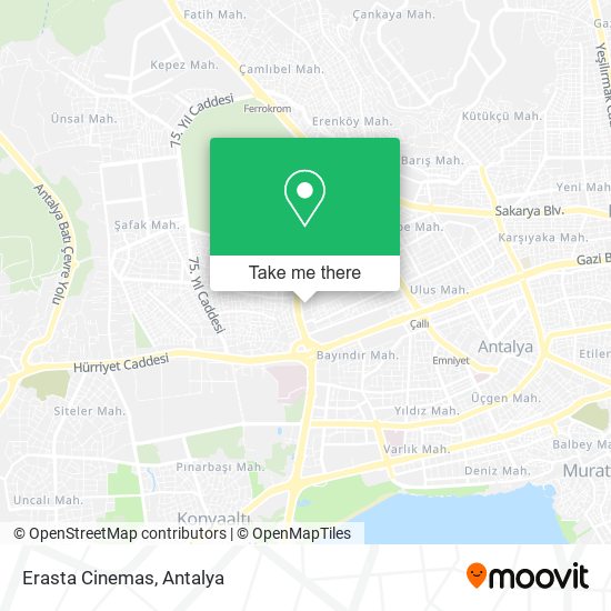 Erasta Cinemas map