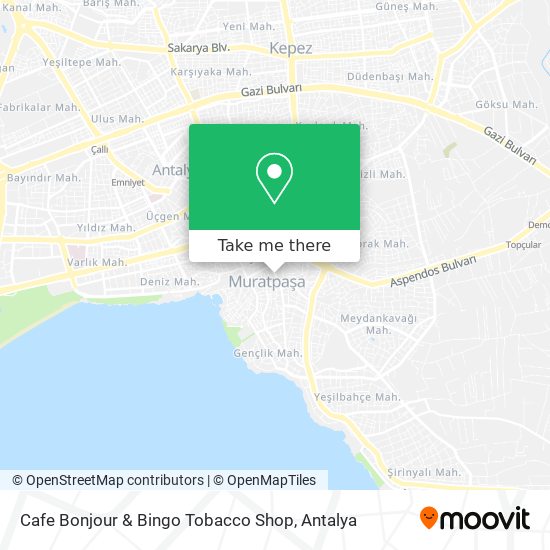 Cafe Bonjour & Bingo Tobacco Shop map