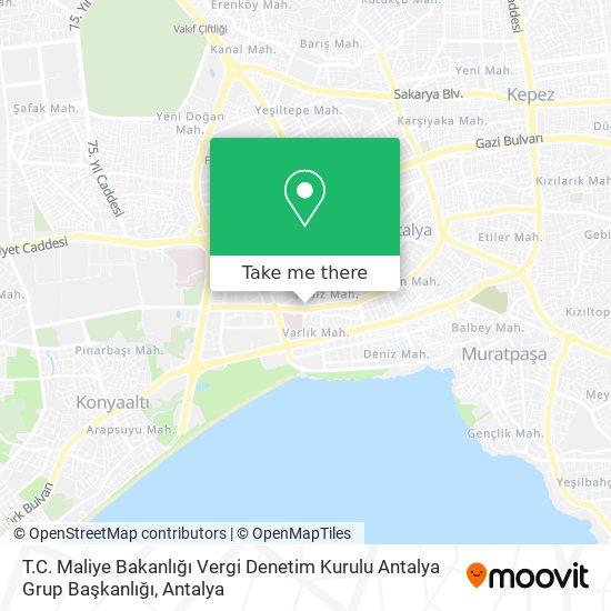T.C. Maliye Bakanlığı Vergi Denetim Kurulu Antalya Grup Başkanlığı map