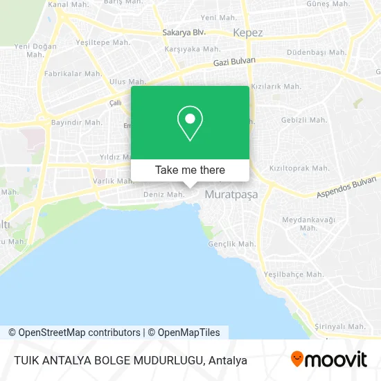 TUIK ANTALYA BOLGE MUDURLUGU map