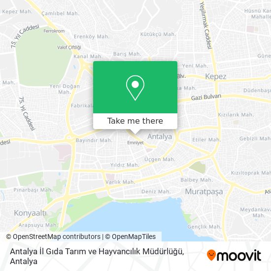 Antalya İl Gıda Tarım ve Hayvancılık Müdürlüğü map