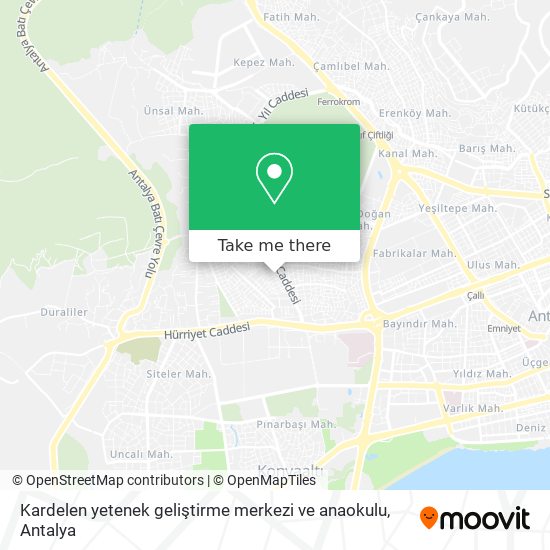 Kardelen yetenek geliştirme merkezi ve anaokulu map
