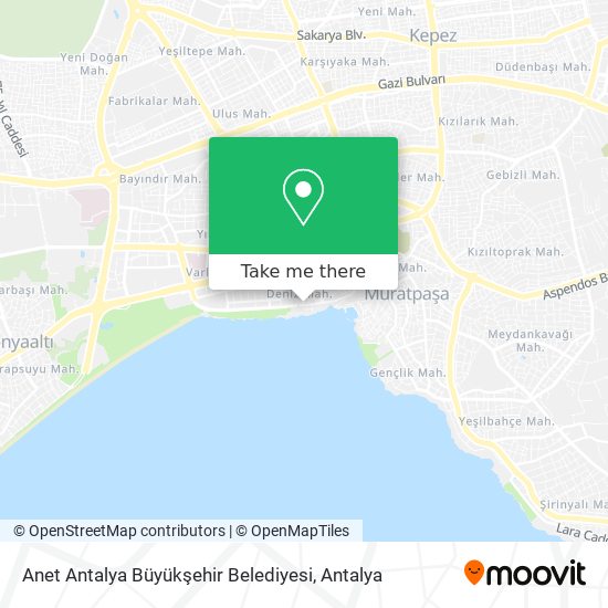 Anet Antalya Büyükşehir Belediyesi map