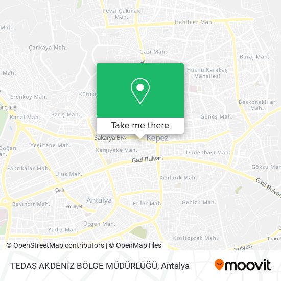 TEDAŞ AKDENİZ BÖLGE MÜDÜRLÜĞÜ map