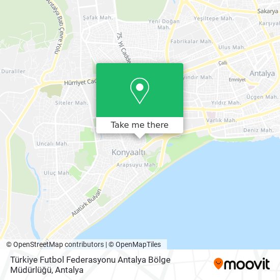 Türkiye Futbol Federasyonu Antalya Bölge Müdürlüğü map