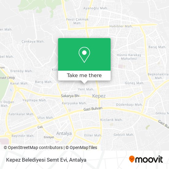 Kepez Belediyesi Semt Evi map