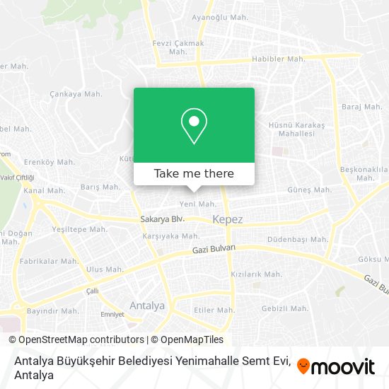 Antalya Büyükşehir Belediyesi Yenimahalle Semt Evi map