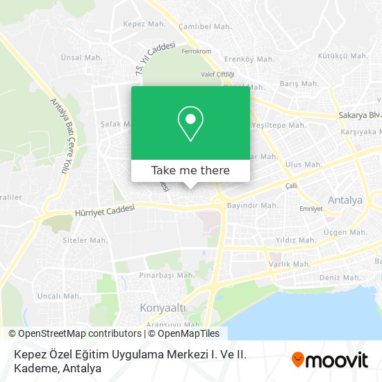 Kepez Özel Eğitim Uygulama Merkezi I. Ve II. Kademe map