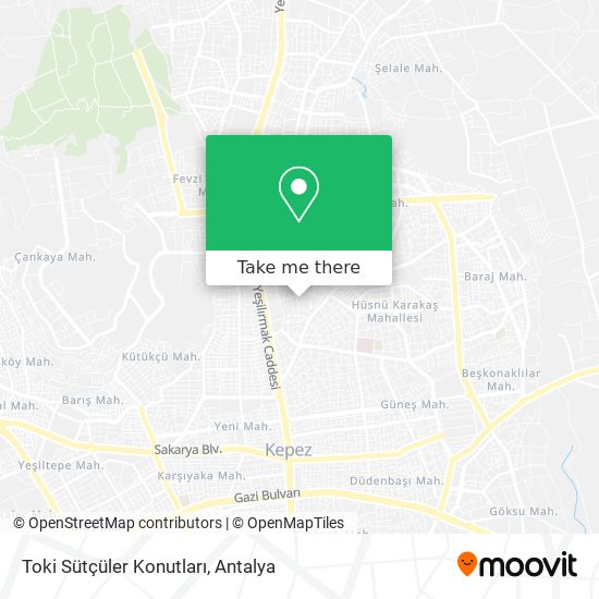 Toki Sütçüler Konutları map