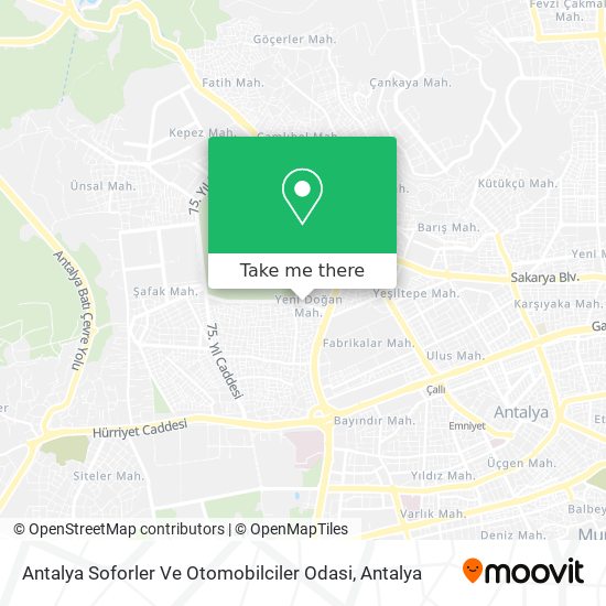 Antalya Soforler Ve Otomobilciler Odasi map