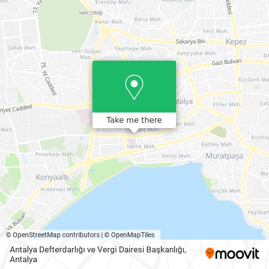 Antalya Defterdarlığı ve Vergi Dairesi Başkanlığı map