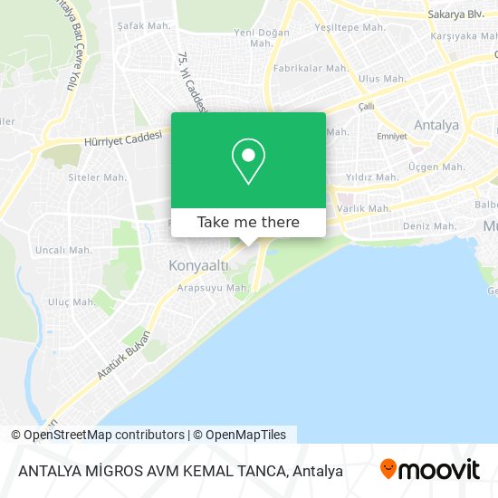 ANTALYA MİGROS AVM KEMAL TANCA map