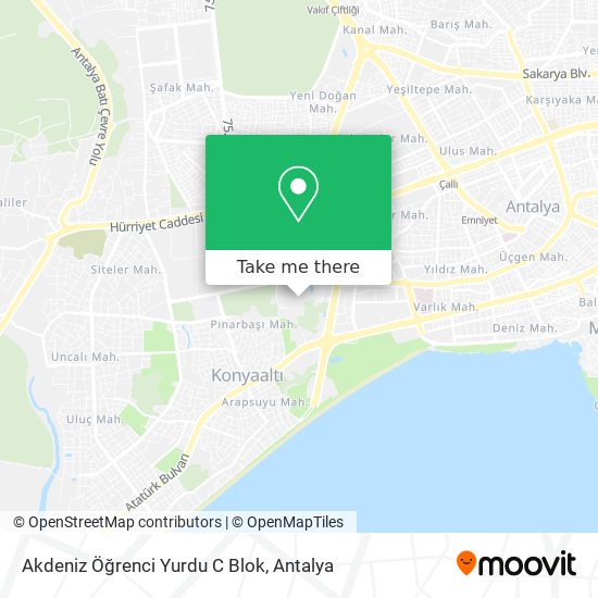 Akdeniz Öğrenci Yurdu C Blok map
