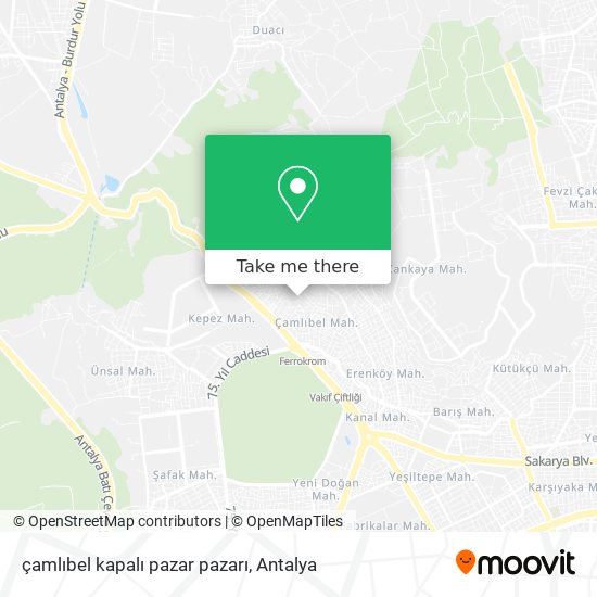 çamlıbel kapalı pazar pazarı map