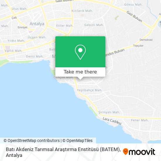 Batı Akdeniz Tarımsal Araştırma Enstitüsü (BATEM) map