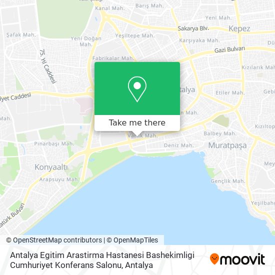 Antalya Egitim Arastirma Hastanesi Bashekimligi Cumhuriyet Konferans Salonu map