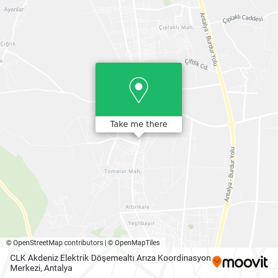 CLK Akdeniz Elektrik Döşemealtı Arıza Koordinasyon Merkezi map