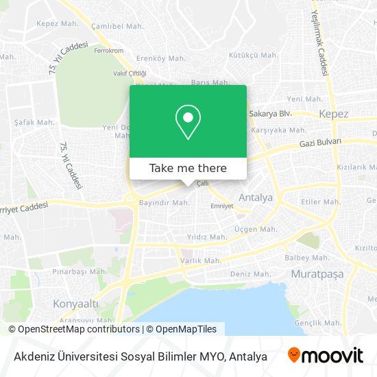 Akdeniz Üniversitesi Sosyal Bilimler MYO map