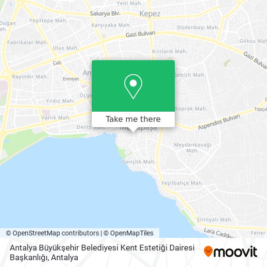 Antalya Büyükşehir Belediyesi Kent Estetiği Dairesi Başkanlığı map