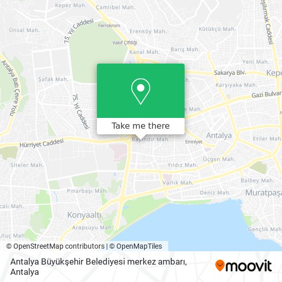 Antalya Büyükşehir Belediyesi merkez ambarı map
