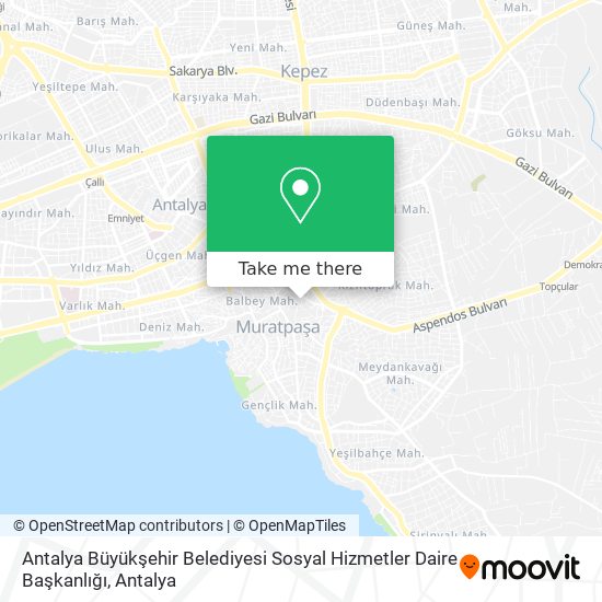 Antalya Büyükşehir Belediyesi Sosyal Hizmetler Daire Başkanlığı map