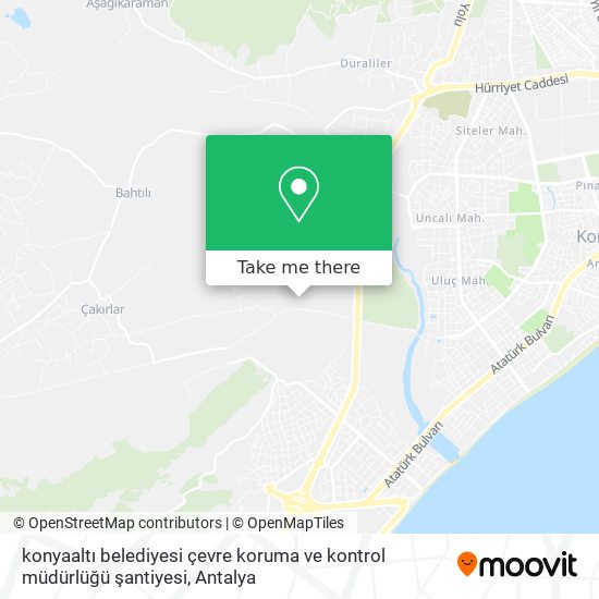 konyaaltı belediyesi çevre koruma ve kontrol müdürlüğü şantiyesi map