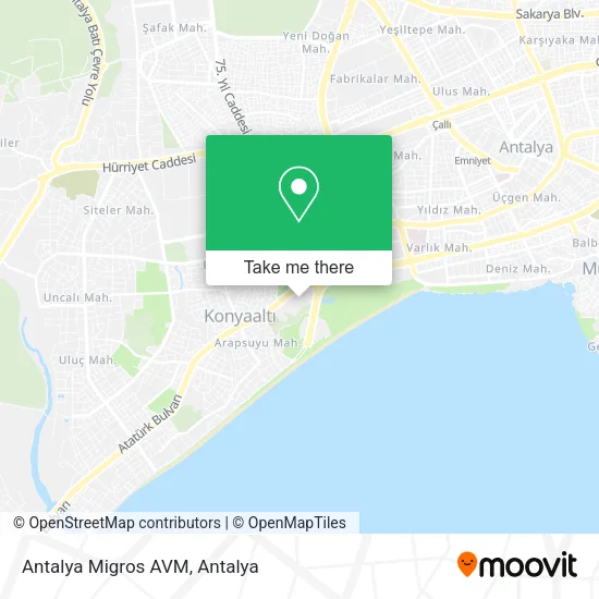 Antalya Migros AVM map