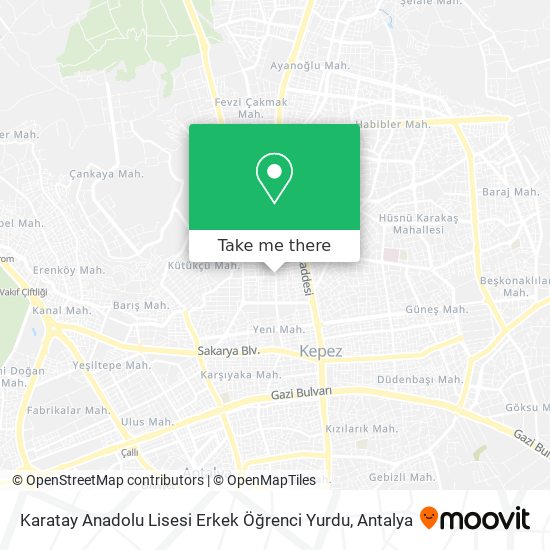 Karatay Anadolu Lisesi Erkek Öğrenci Yurdu map
