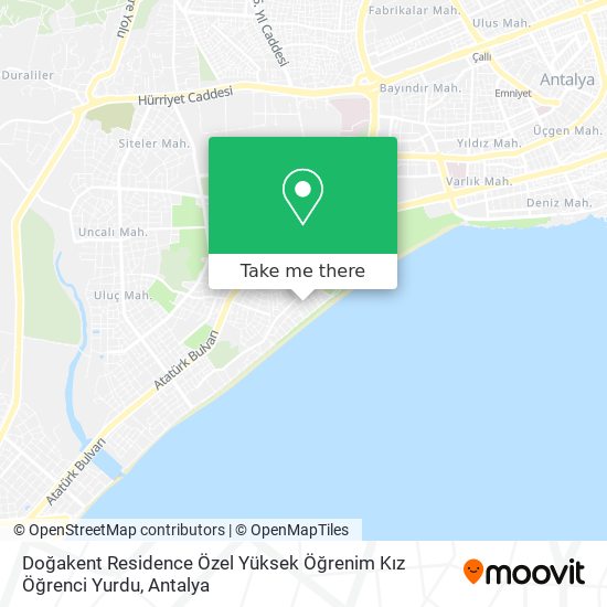Doğakent Residence Özel Yüksek Öğrenim Kız Öğrenci Yurdu map