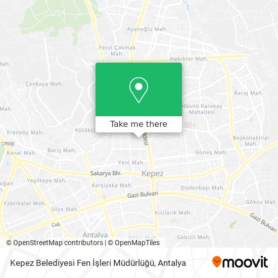 Kepez Belediyesi Fen İşleri Müdürlüğü map