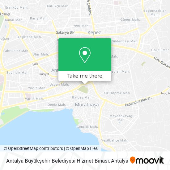 Antalya Büyükşehir Belediyesi Hizmet Binası map