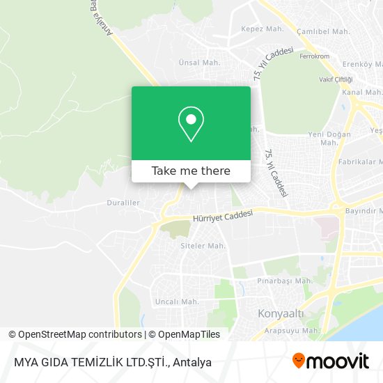 MYA GIDA TEMİZLİK LTD.ŞTİ. map