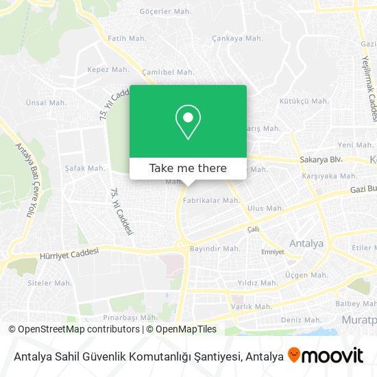 Antalya Sahil Güvenlik Komutanlığı Şantiyesi map