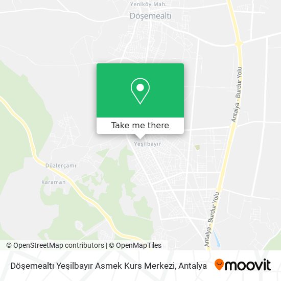 Döşemealtı Yeşilbayır Asmek Kurs Merkezi map
