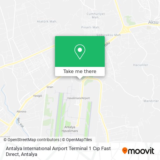 Antalya Internatıonal Aırport Terminal 1 Cıp Fast Dırect map