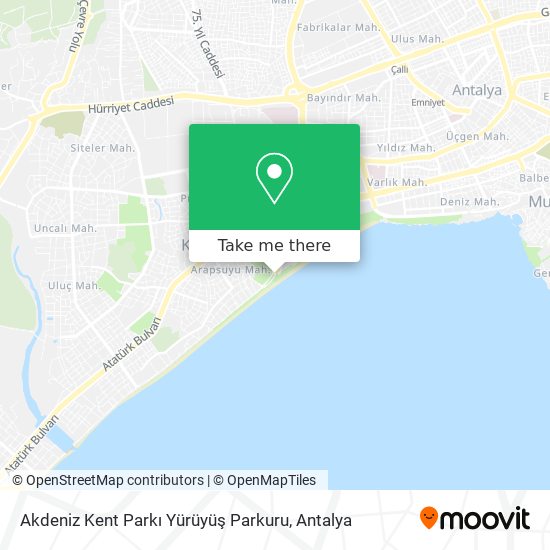 Akdeniz Kent Parkı Yürüyüş Parkuru map