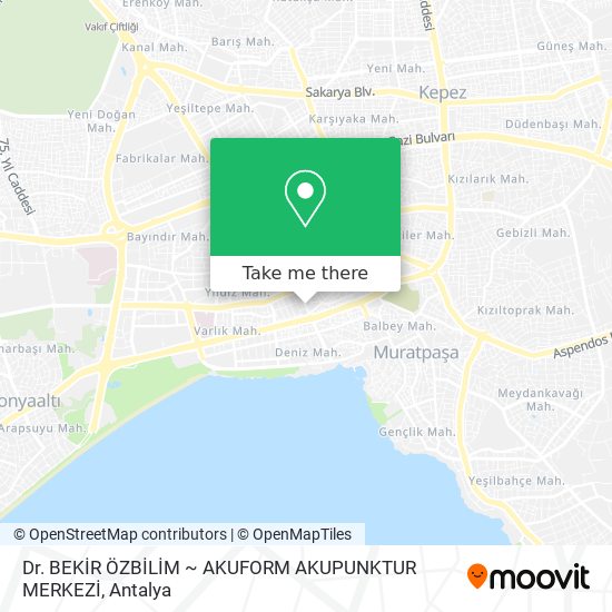 Dr. BEKİR ÖZBİLİM ~ AKUFORM AKUPUNKTUR MERKEZİ map