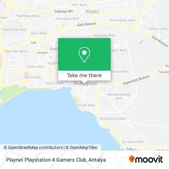How to get to Playnet Playstation 4 Gamers Club in Muratpaşa by Bus?