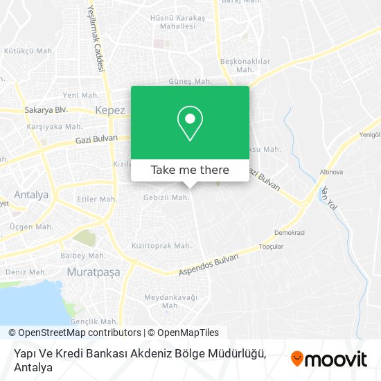 Yapı Ve Kredi Bankası Akdeniz Bölge Müdürlüğü map